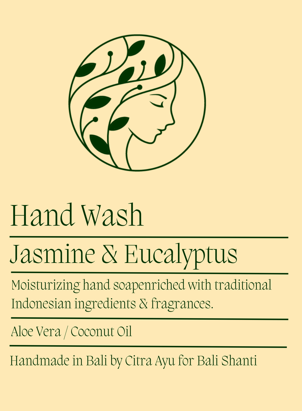 Handmade Vegan Balinese Jasmine and Eucalyptus Hand Wash